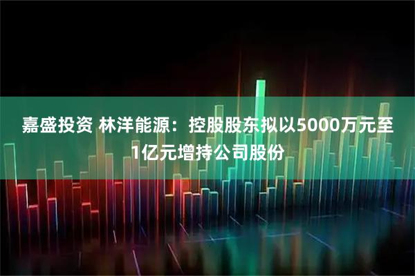 嘉盛投资 林洋能源：控股股东拟以5000万元至1亿元增持公司股份