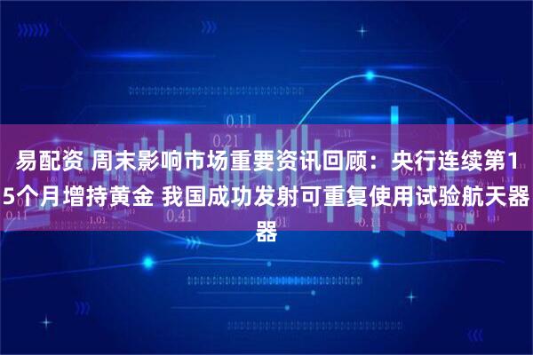 易配资 周末影响市场重要资讯回顾：央行连续第15个月增持黄金 我国成功发射可重复使用试验航天器