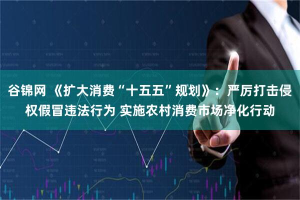 谷锦网 《扩大消费“十五五”规划》：严厉打击侵权假冒违法行为 实施农村消费市场净化行动